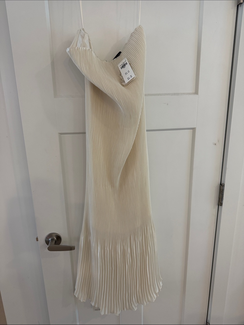Abercrombie & Fitch Cream Pleated Slip Dress